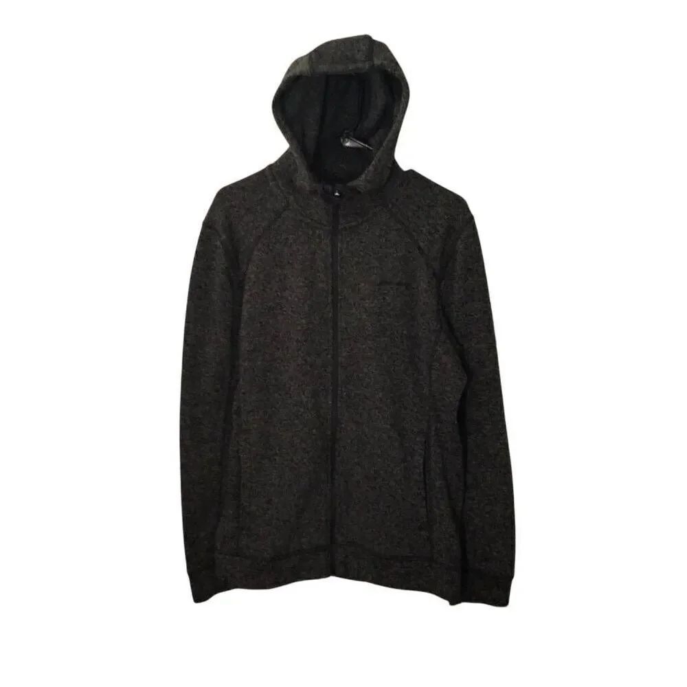 Eddie Bauer Hoodie Large Zipper Front Grey